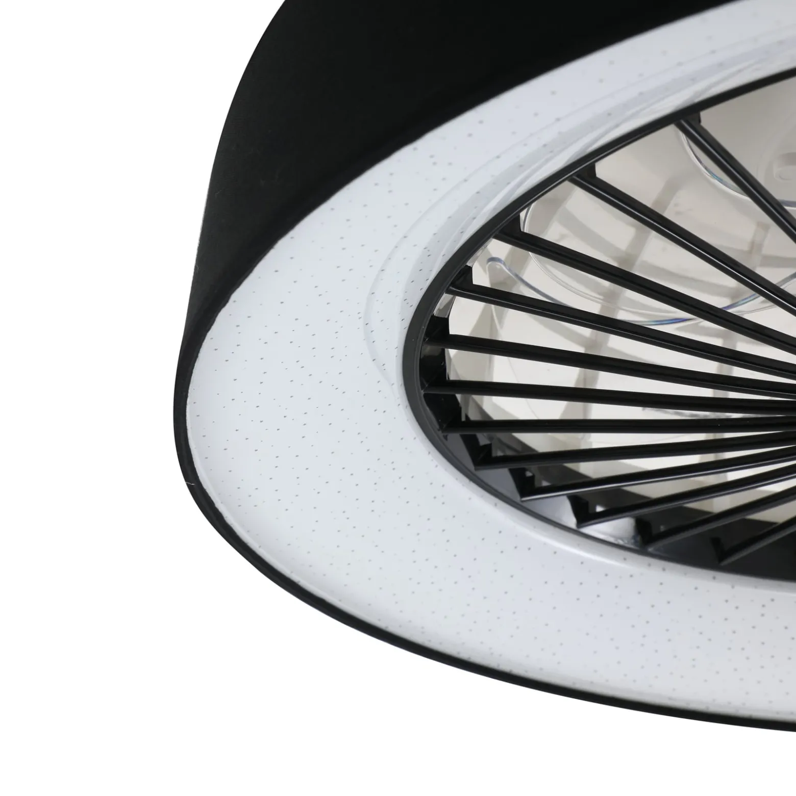 Lindby LED-Deckenventilator Mace, schwarz, leise, Ø 47 cm