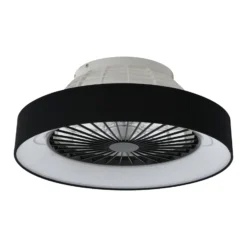 Lindby LED-Deckenventilator Mace, schwarz, leise, Ø 47 cm