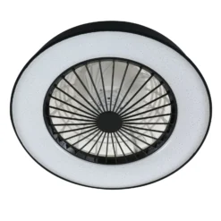 Lindby LED-Deckenventilator Mace, schwarz, leise, Ø 47 cm