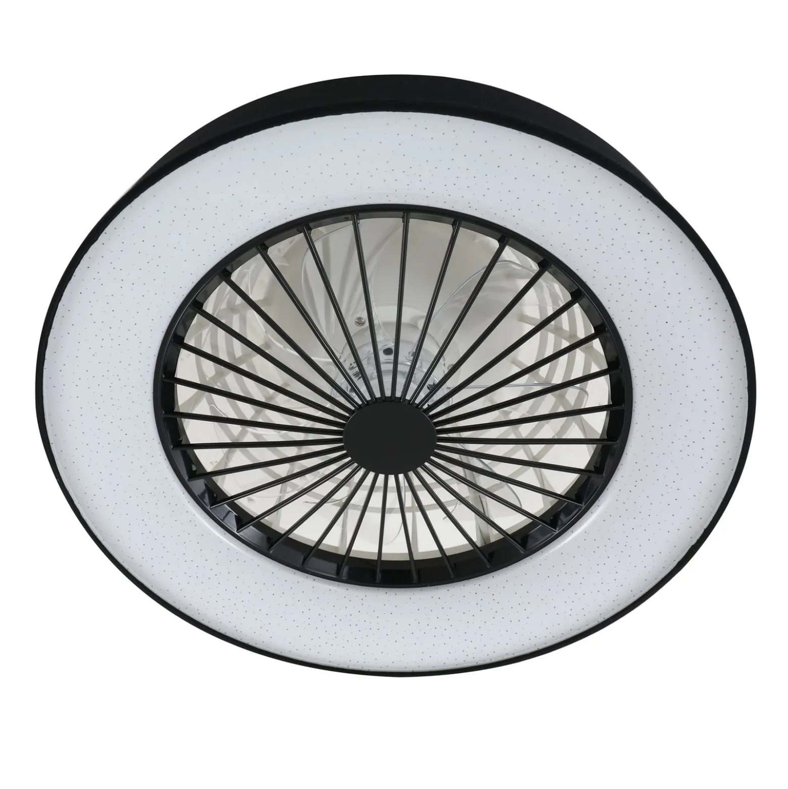 Lindby LED-Deckenventilator Mace, schwarz, leise, Ø 47 cm