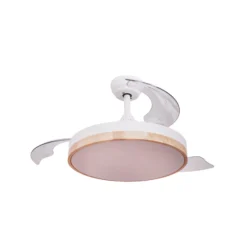 Lindby LED-Deckenventilator Oras, weiß, DC, leise, Ø 107 cm