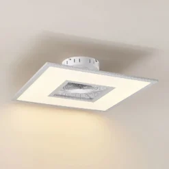 Lindby LED-Deckenventilator Romea, eckig, DC, leise, 60 cm