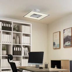 Lindby LED-Deckenventilator Romea, eckig, DC, leise, 60 cm