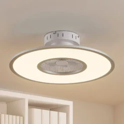 Lindby LED-Deckenventilator Romea, rund, DC, leise, 60 cm