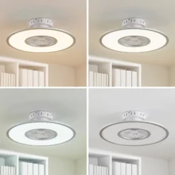 Lindby LED-Deckenventilator Romea, rund, DC, leise, 60 cm