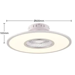 Lindby LED-Deckenventilator Romea, rund, DC, leise, 60 cm