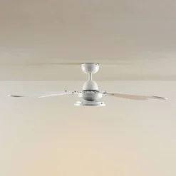 Lindby LED-Deckenventilator Tedric, weiß, leise, Ø 133 cm