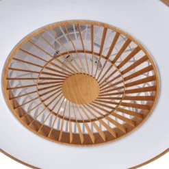 Lindby LED-Deckenventilator Teleo, Ø58 cm, holz, DC, Tuya