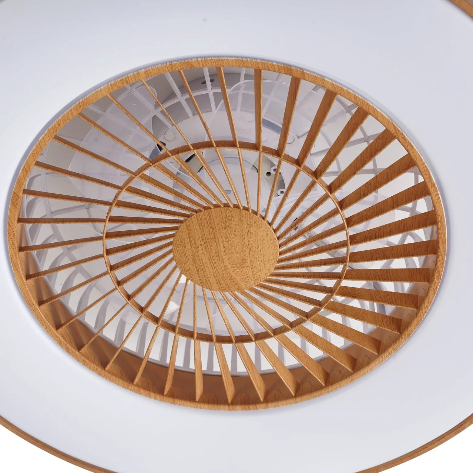 Lindby LED-Deckenventilator Teleo, Ø58 cm, holz, DC, Tuya