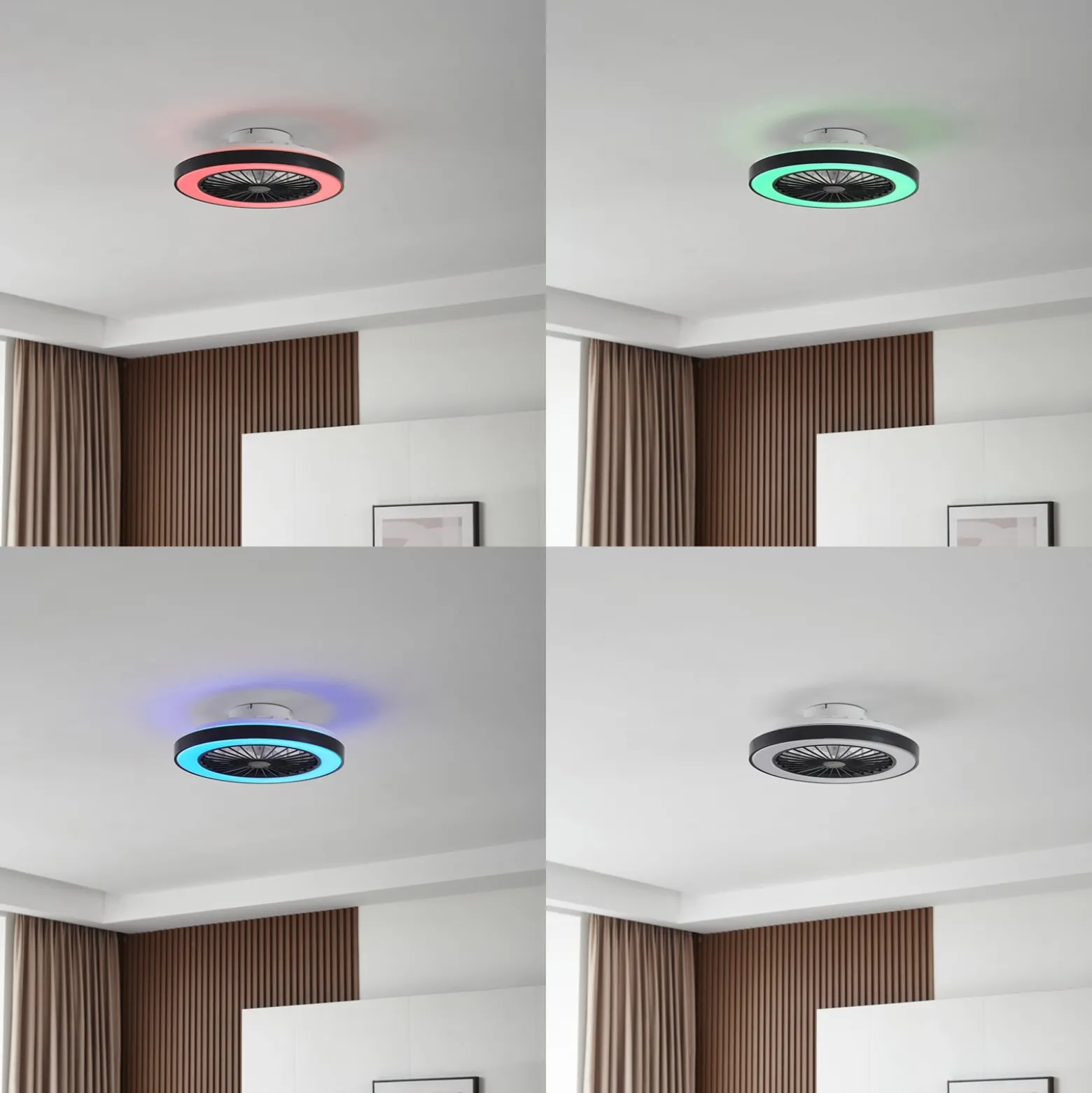 Lindby LED-Deckenventilator Teleo, Ø48 cm, schwarz, DC, Tuya