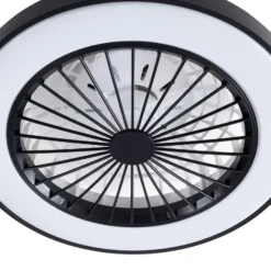 Lindby LED-Deckenventilator Teleo, Ø48 cm, schwarz, DC, Tuya