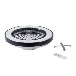 Lindby LED-Deckenventilator Teleo, Ø48 cm, schwarz, DC, Tuya