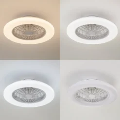 Lindby LED-Deckenventilator Vedin, weiß, DC, Ø 49 cm, CCT