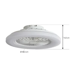 Lindby LED-Deckenventilator Vedin, weiß, DC, Ø 49 cm, CCT