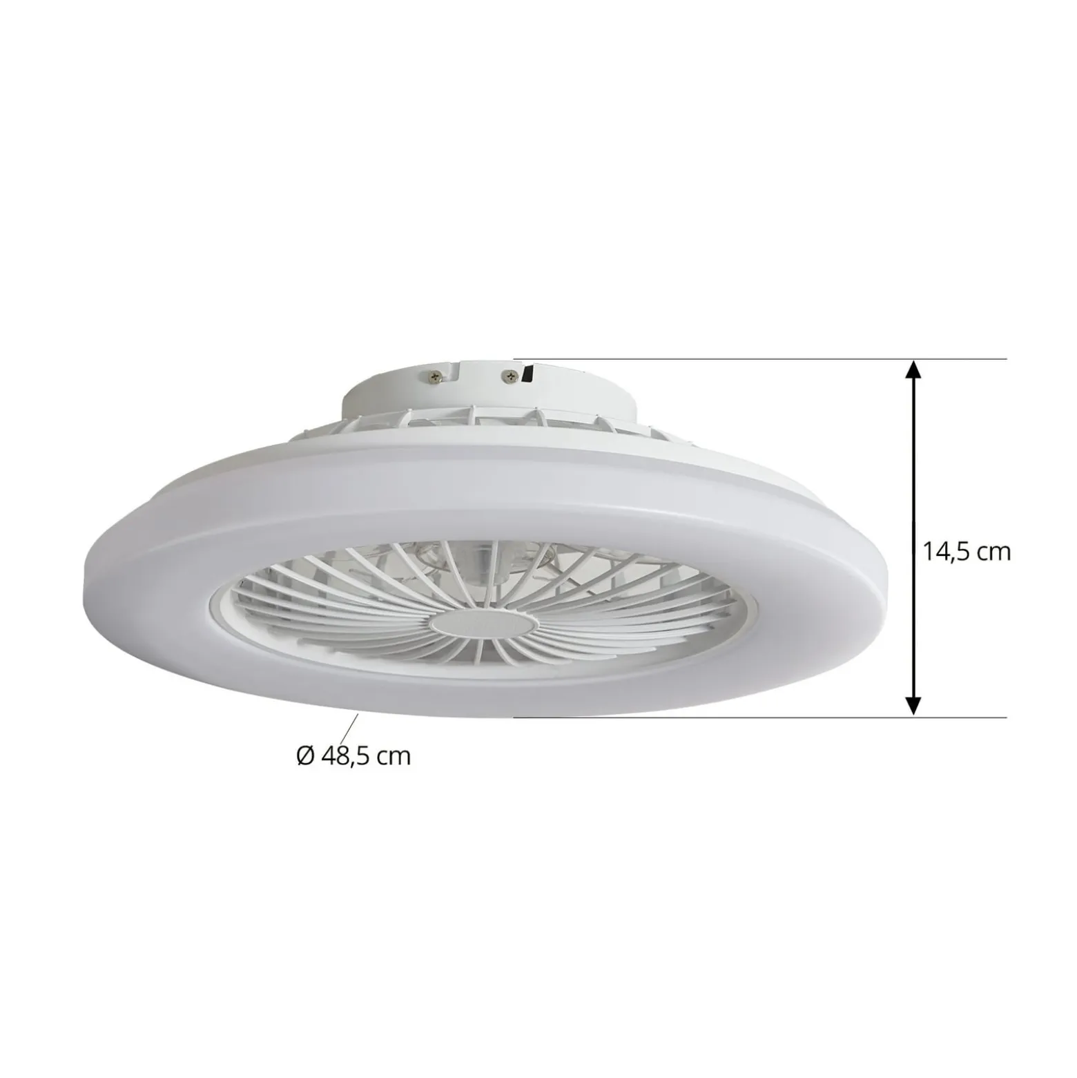 Lindby LED-Deckenventilator Vedin, weiß, DC, Ø 49 cm, CCT