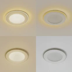 Lindby LED-Einbauleuchte Toka, 6,5 W, weiß, Kunststoff, CCT