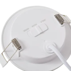 Lindby LED-Einbauleuchte Toka, 4,9 W, weiß, Kunststoff, CCT