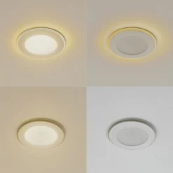 Lindby LED-Einbauleuchte Toka, 4,9 W, weiß, Kunststoff, CCT
