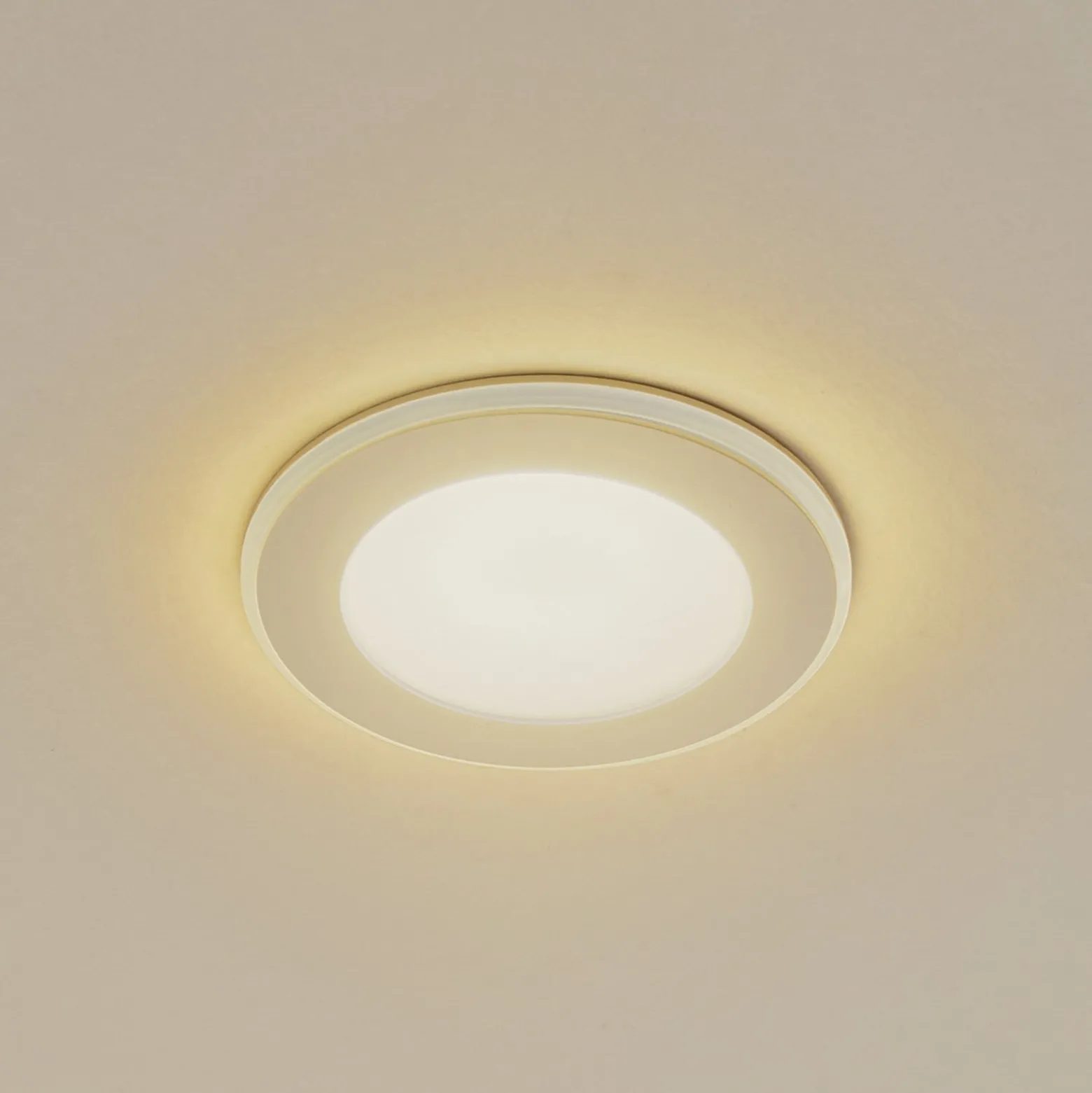 Lindby LED-Einbauleuchte Toka, 4,9 W, weiß, Kunststoff, CCT