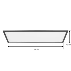 Lindby LED-Panel Lamin, schwarz, 80 cm, CCT, dimmbar, Remote