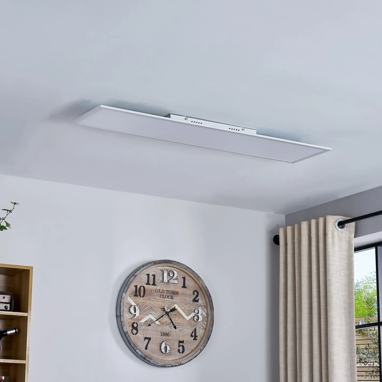 Lindby LED-Panel Lamin, weiß, 120 cm, CCT, dimmbar, Remote