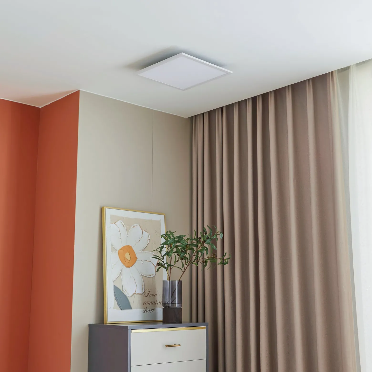 Lindby LED-Panel Lamin, weiß, 40 cm, CCT, dimmbar, Remote