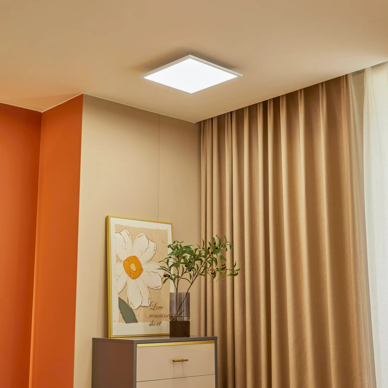 Lindby LED-Panel Lamin, weiß, 40 cm, CCT, dimmbar, Remote