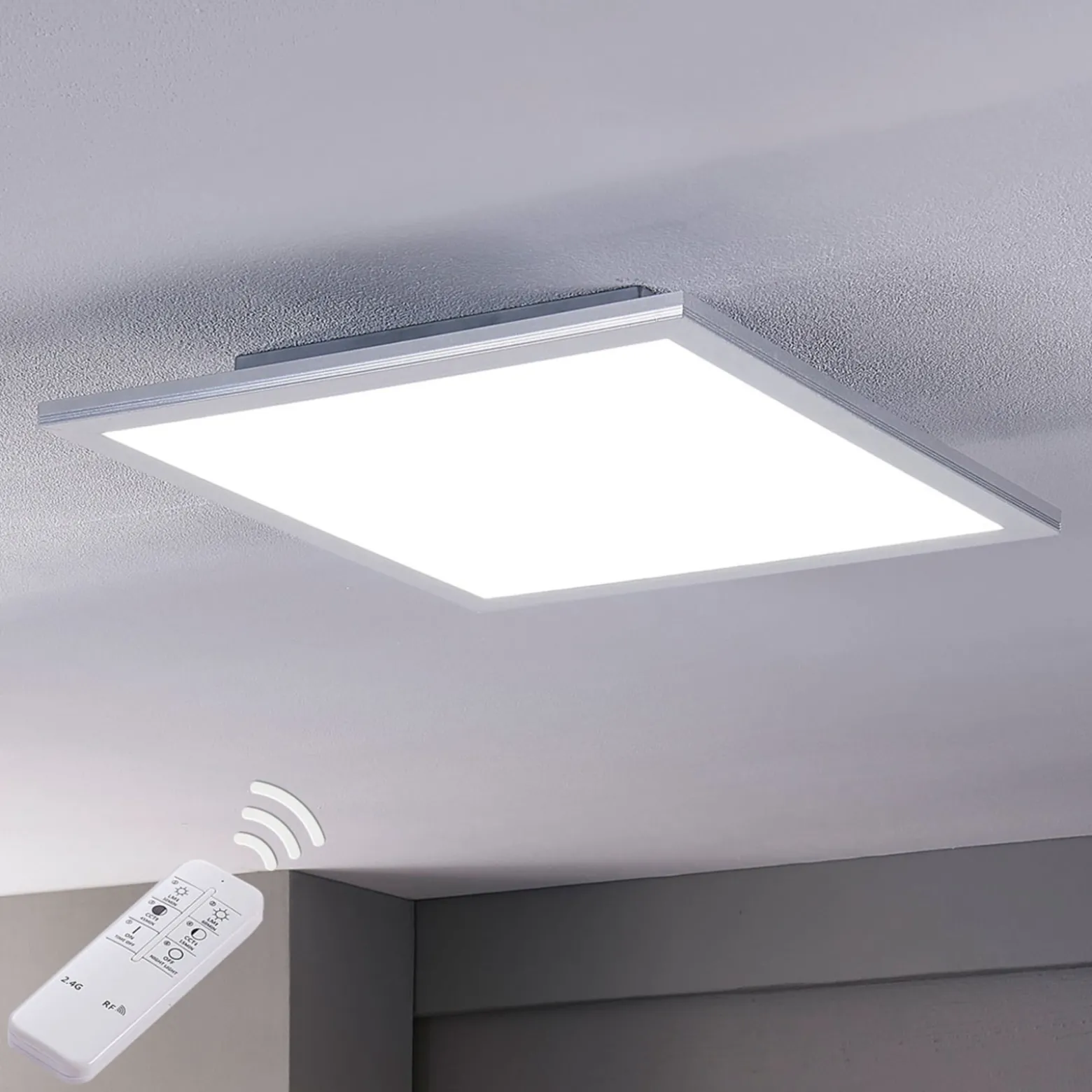 Lindby LED-Panel Livel, 2er-Set, CCT, 40 cm x 40 cm, Remote