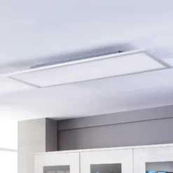 Lindby LED-Panel Livel, 4000K, 120cm x 30cm, silber, Metall