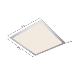 Lindby LED-Panel Livel, 4000K, 40 cm x 40 cm, silber, Metall