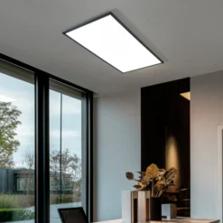 Lindby LED-Panel Nelios, 120 x 60 cm, CCT, schwarz, Metall