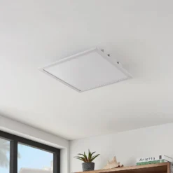 Lindby LED-Panel Quais, 40 x 40 cm, weiß, Metall, 4.000K