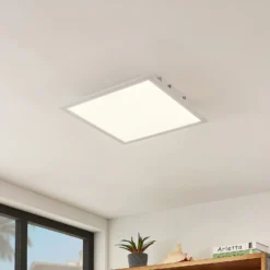 Lindby LED-Panel Quais, 40 x 40 cm, weiß, Metall, 4.000K