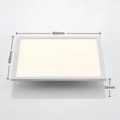 Lindby LED-Panel Quais, 40 x 40 cm, weiß, Metall, 4.000K