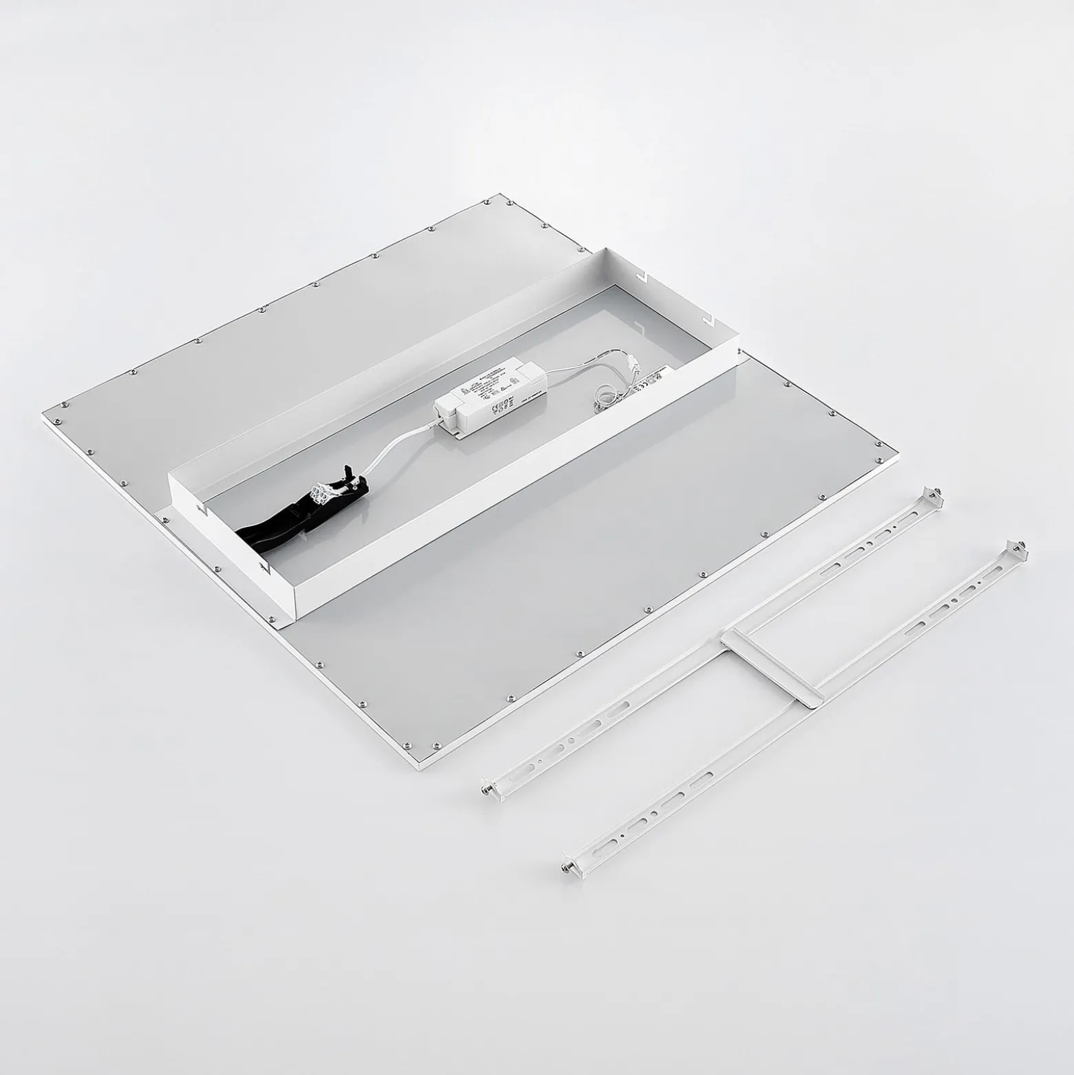 Lindby LED-Panel Quais, 60 x 60 cm, weiß, Metall, 4.000K