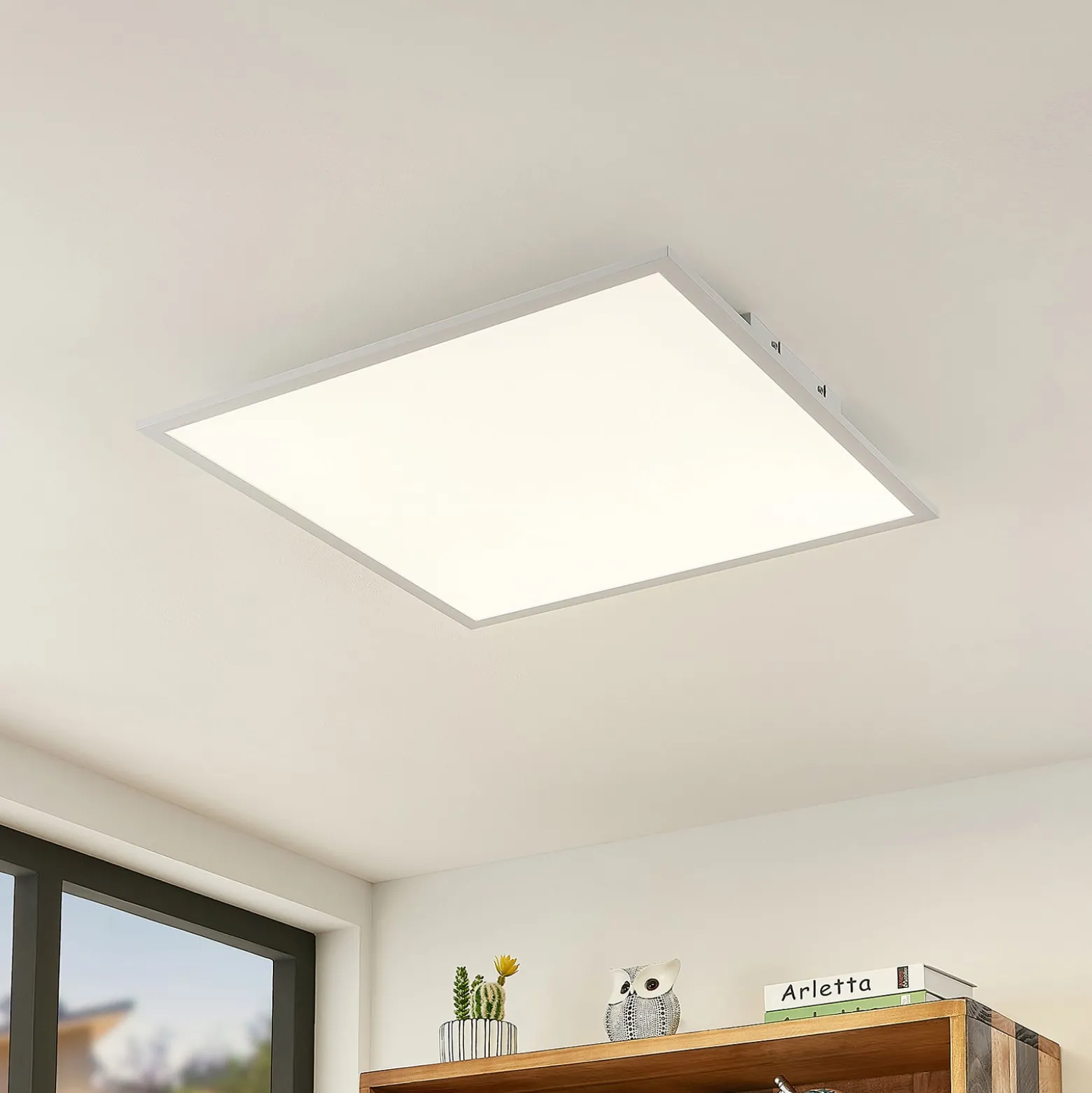 Lindby LED-Panel Quais, 60 x 60 cm, weiß, Metall, 4.000K