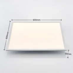 Lindby LED-Panel Quais, 60 x 60 cm, weiß, Metall, 4.000K