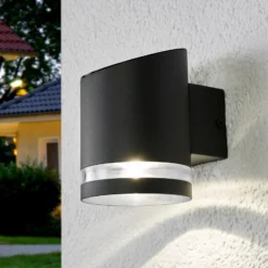 Lindby LED-Solar-Außenwandleuchte Melinda, 9 cm, Edelstahl