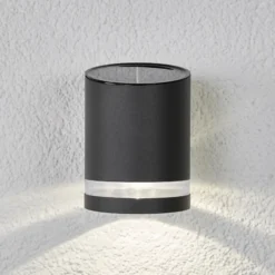 Lindby LED-Solar-Außenwandleuchte Melinda, 9 cm, Edelstahl