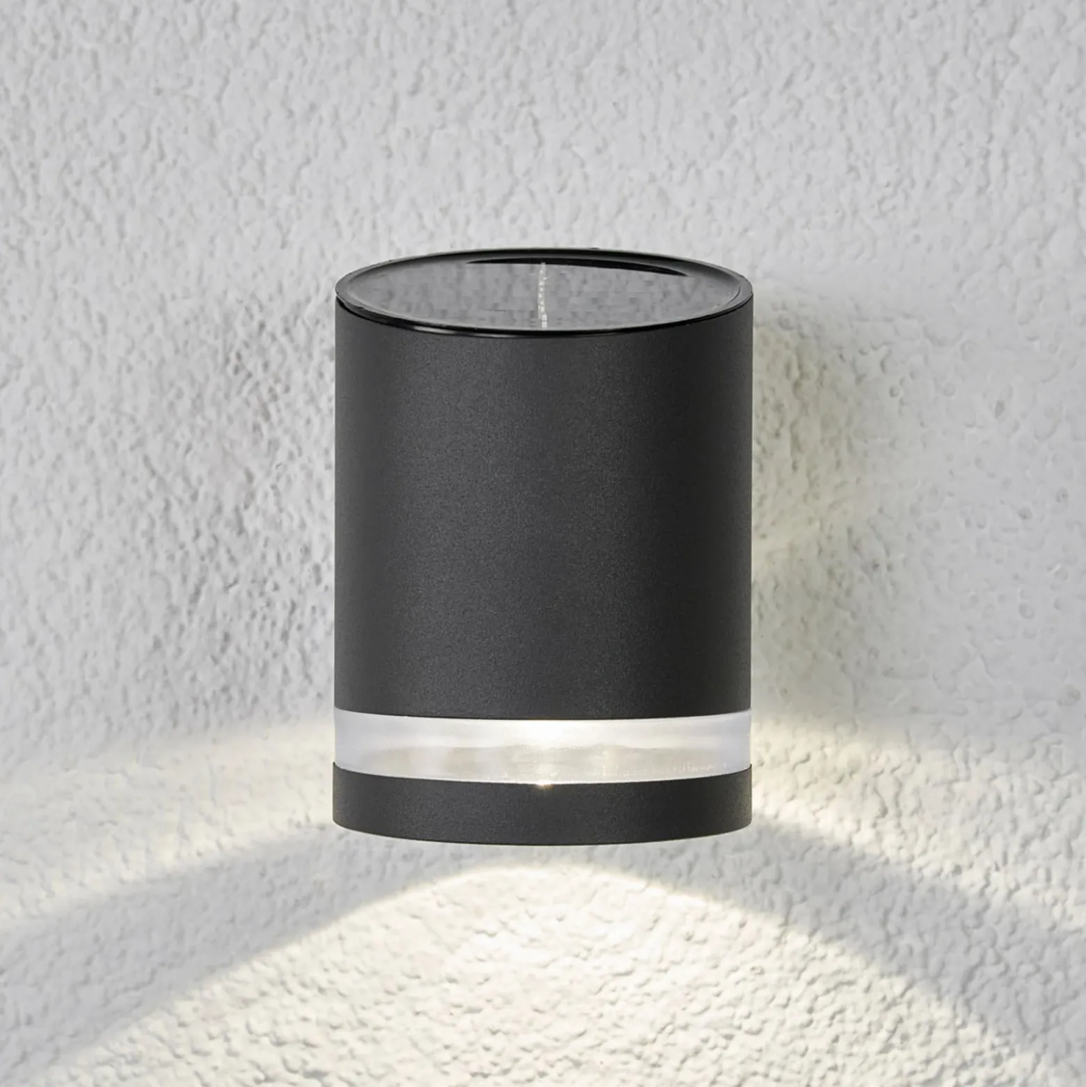 Lindby LED-Solar-Außenwandleuchte Melinda, 9 cm, Edelstahl