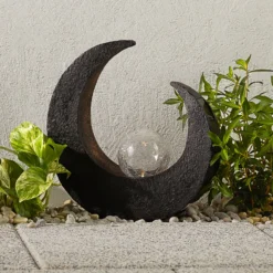 Lindby LED-Solar-Dekoleuchte Adem, rostbraun, Glas, 31 cm