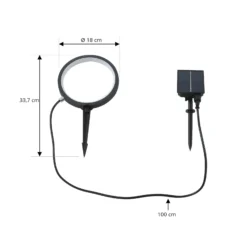 Lindby LED-Solar-Erdspießleuchte Syrene, 18 cm, schwarz, Alu