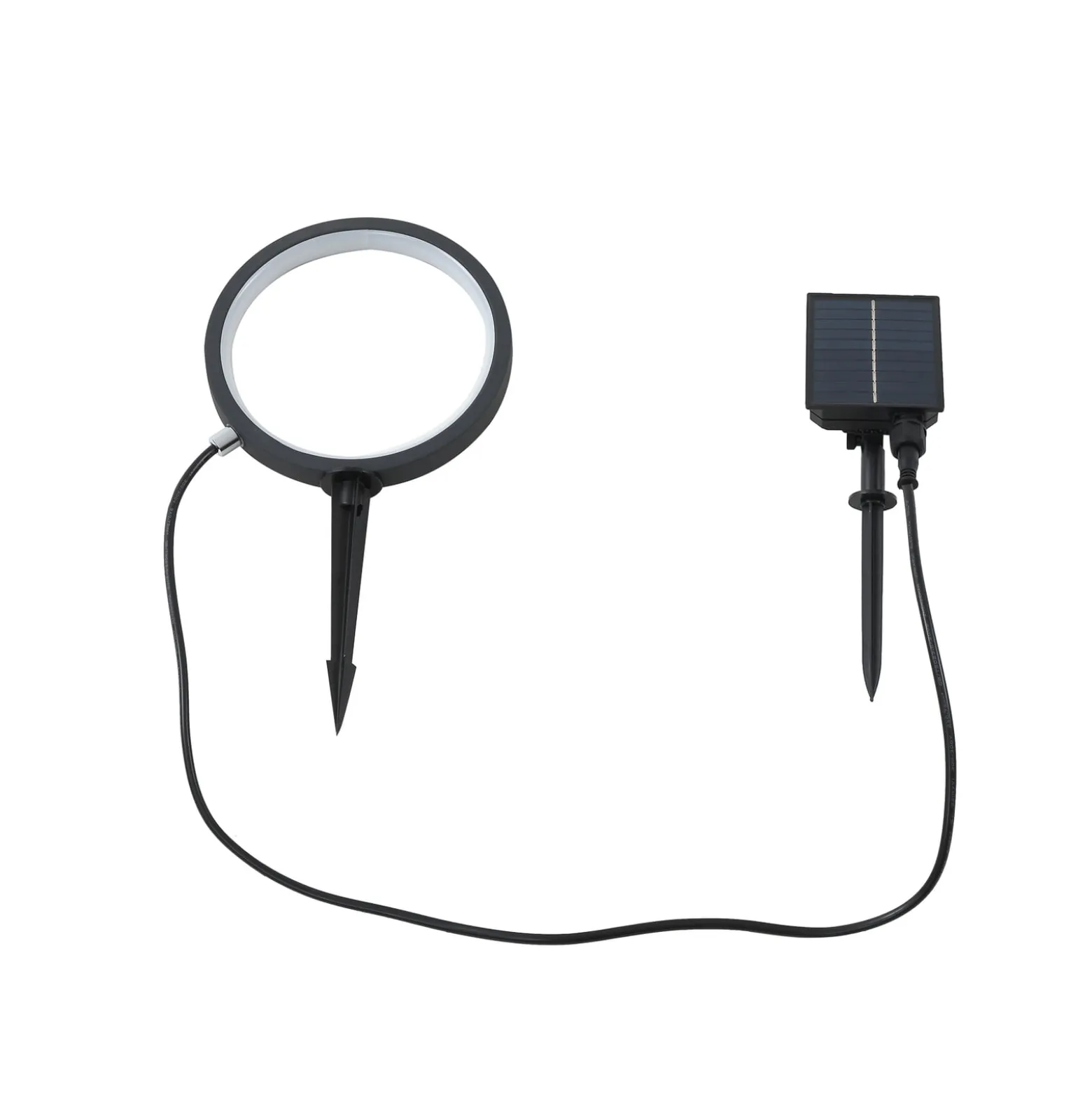 Lindby LED-Solar-Erdspießleuchte Syrene, 18 cm, schwarz, Alu
