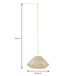 Lindby LED-Solarhängelampe Austas, beige, Ø 50 cm, USB, IP54