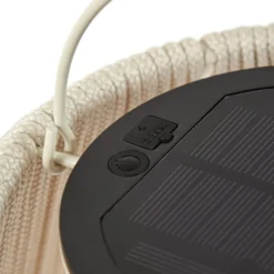 Lindby LED-Solarhängelampe Austas, beige, Ø 50 cm, USB, IP54