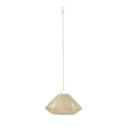 Lindby LED-Solarhängelampe Austas, beige, Ø 50 cm, USB, IP54