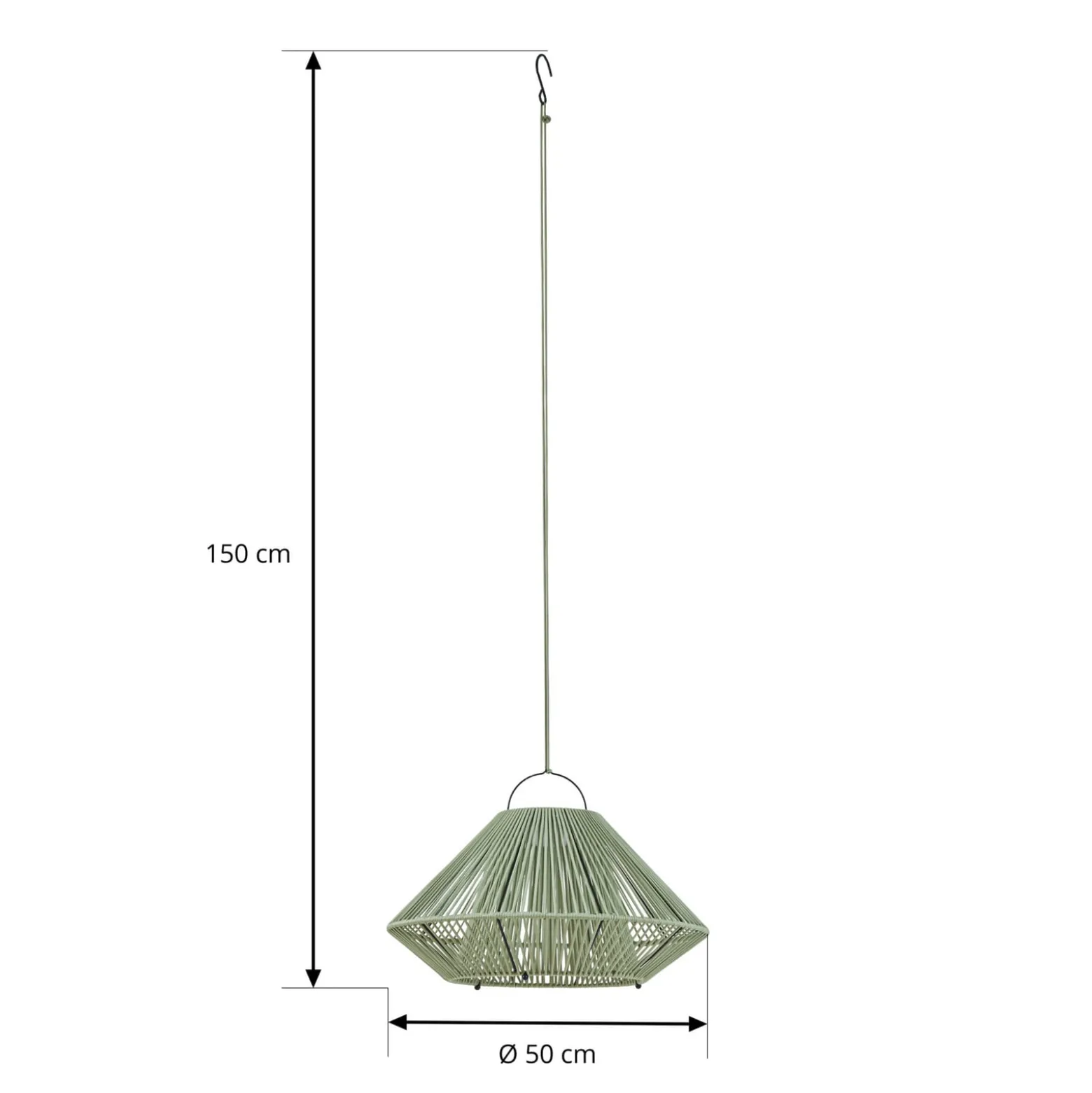 Lindby LED-Solarhängelampe Austas, grün, Ø 50 cm, USB, IP54