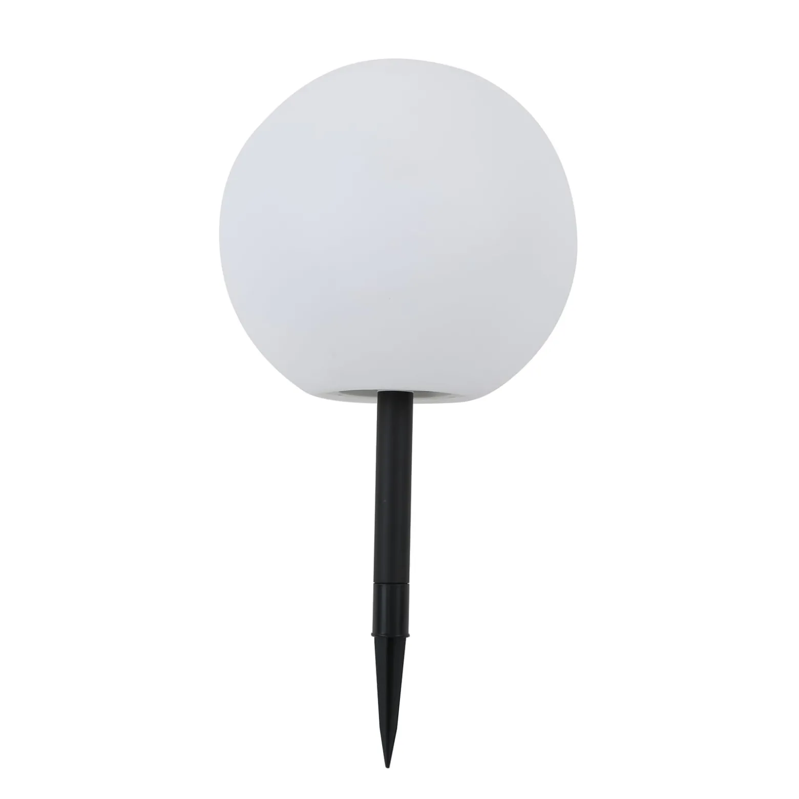Lindby LED-Solarlampe Lago, Ø 30 cm, Kugel, Erdspieß, weiß