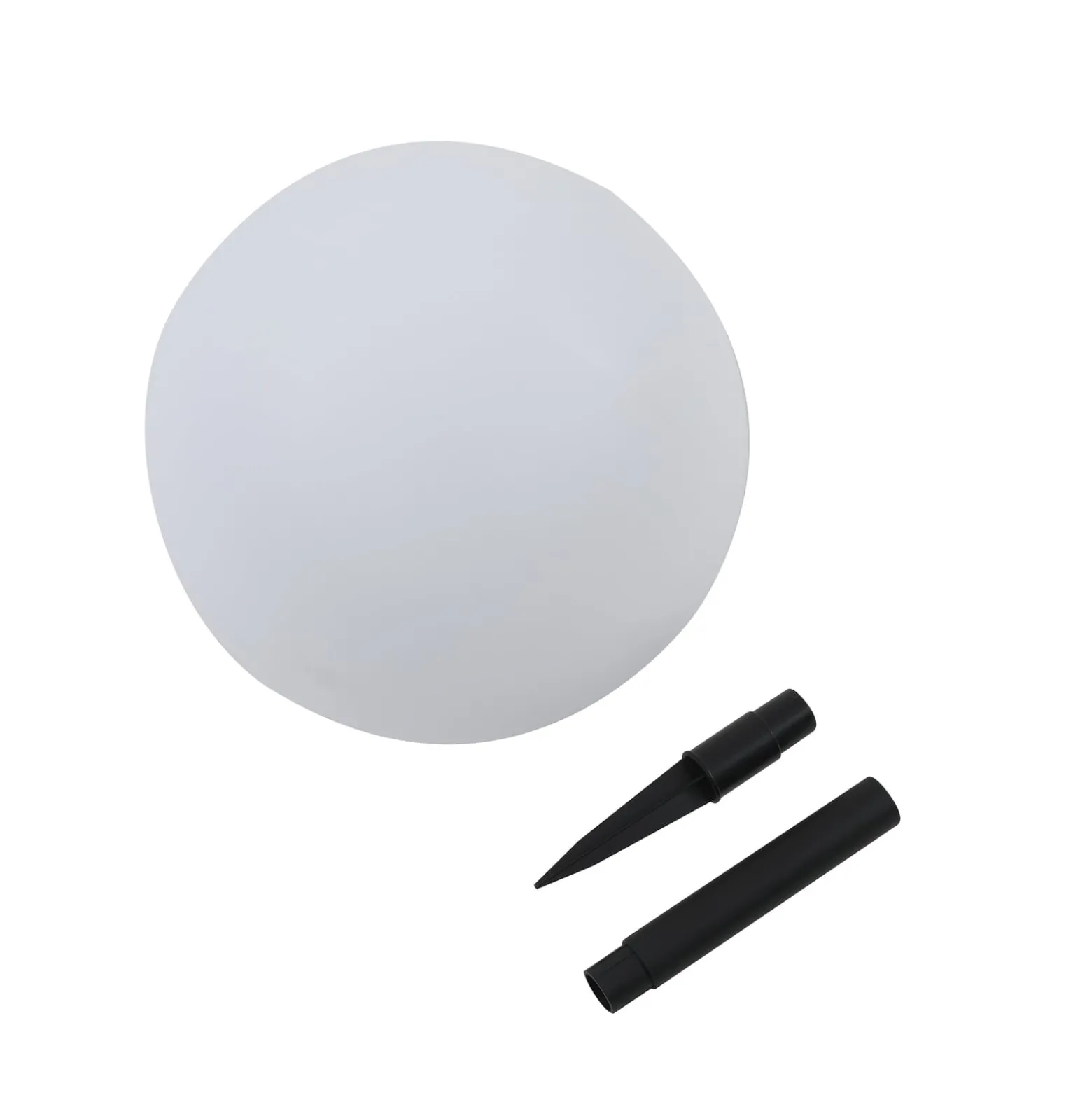 Lindby LED-Solarlampe Lago, Ø 30 cm, Kugel, Erdspieß, weiß