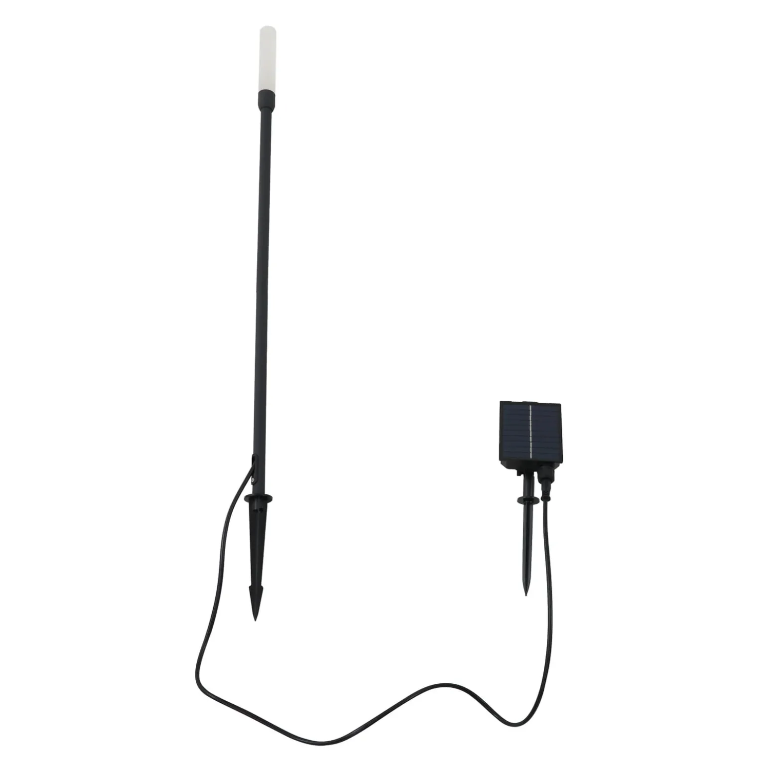 Lindby LED-Solarleuchte Balian, schwarz, Aluminium, 3.000 K